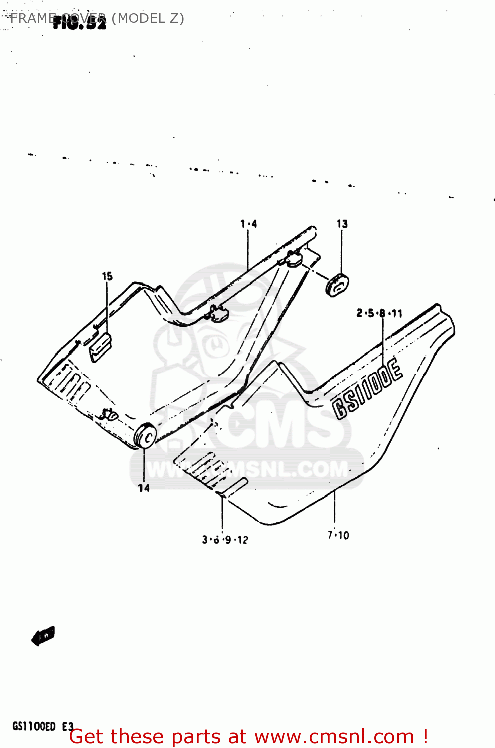 FRAME COVER (MODEL Z) GS1100E 1982 (Z) USA (E03)