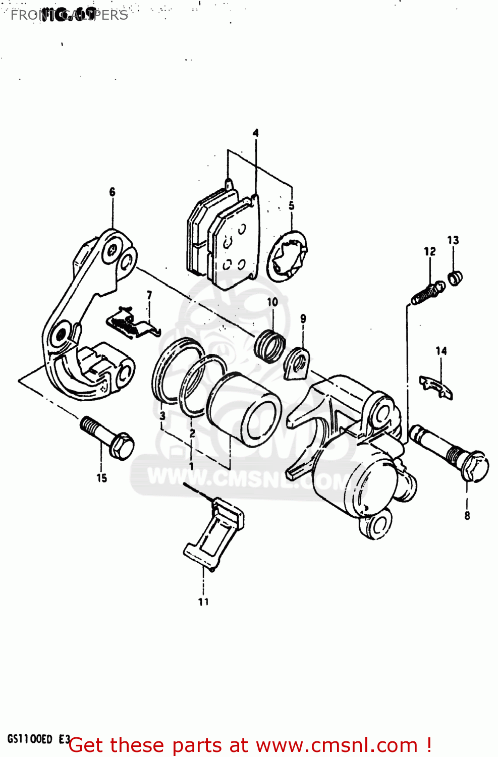 FRONT CALIPERS GS1100E 1982 (Z) USA (E03)