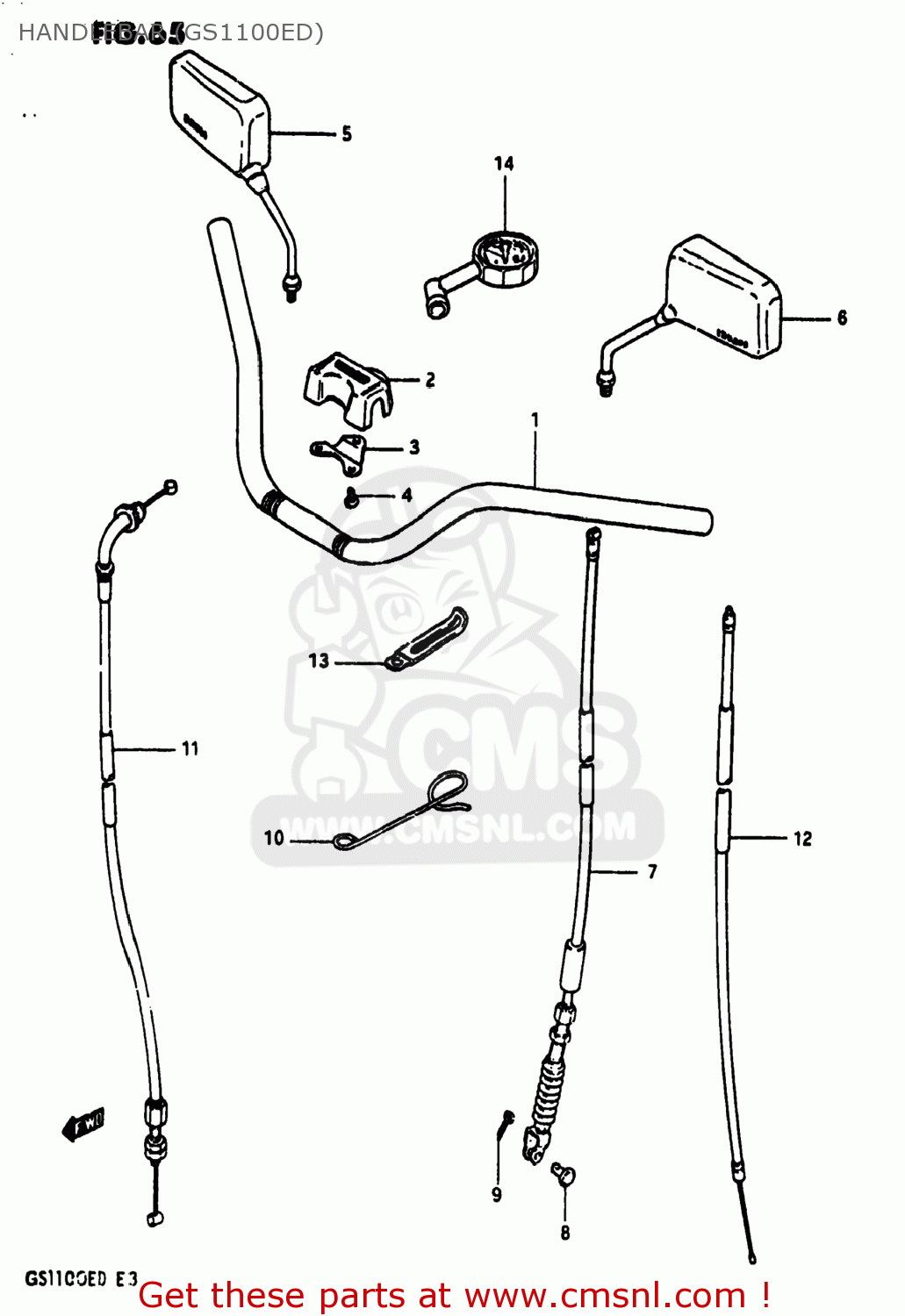 HANDLEBAR (GS1100ED) GS1100E 1982 (Z) USA (E03)