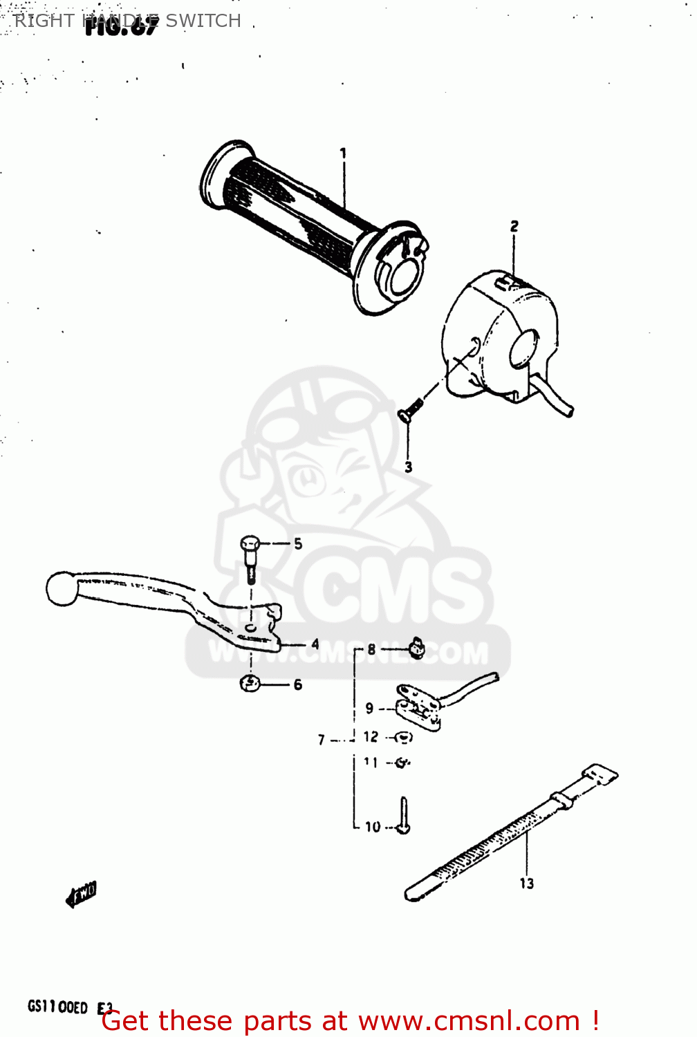 RIGHT HANDLE SWITCH GS1100E 1982 (Z) USA (E03)