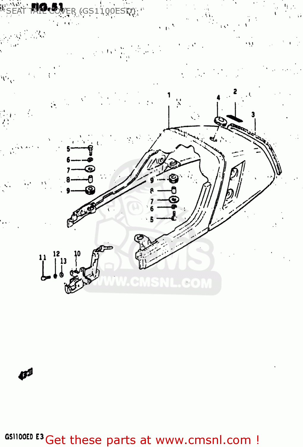 SEAT TAIL COVER (GS1100ESD) GS1100E 1982 (Z) USA (E03)