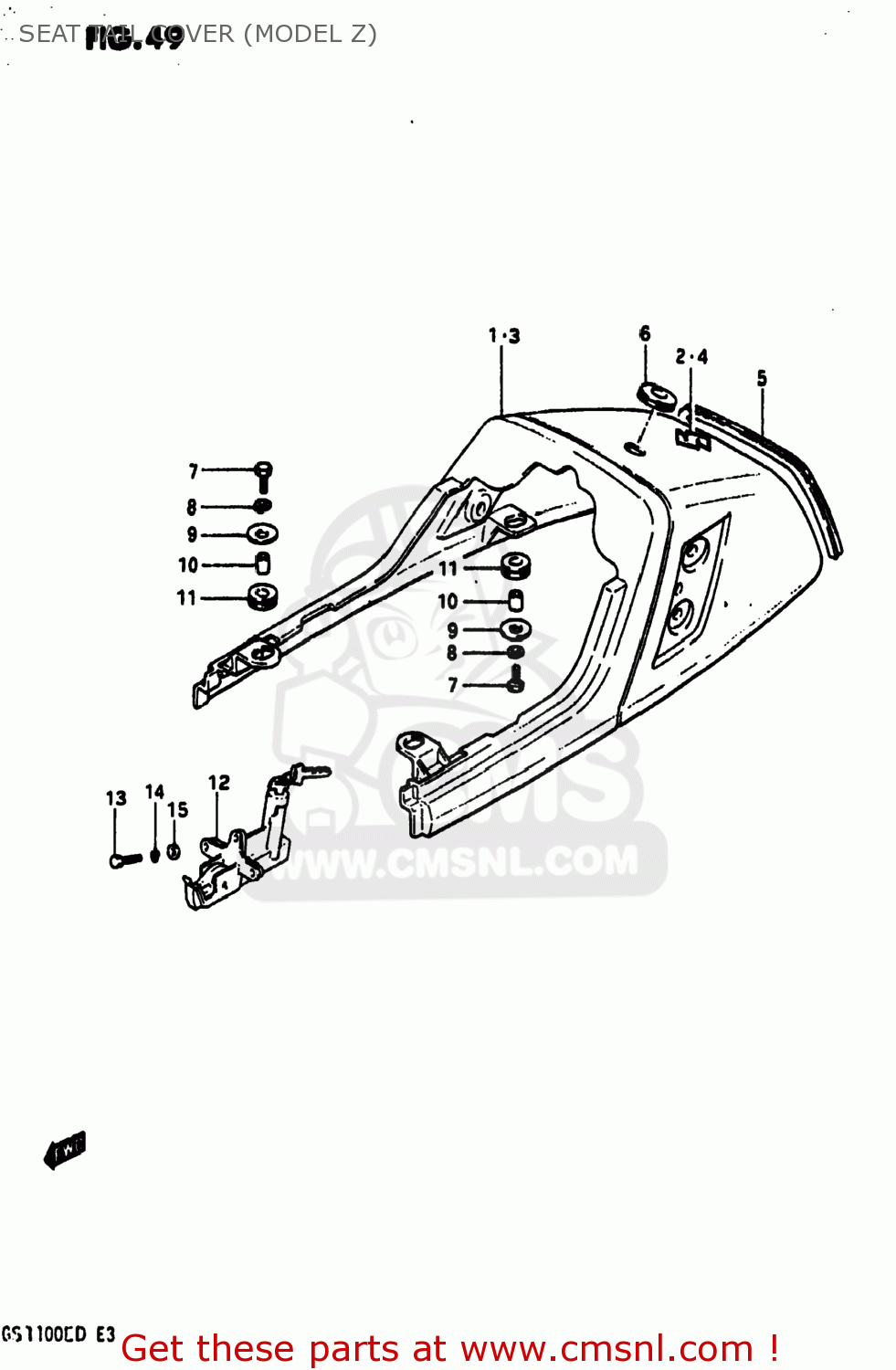SEAT TAIL COVER (MODEL Z) GS1100E 1982 (Z) USA (E03)