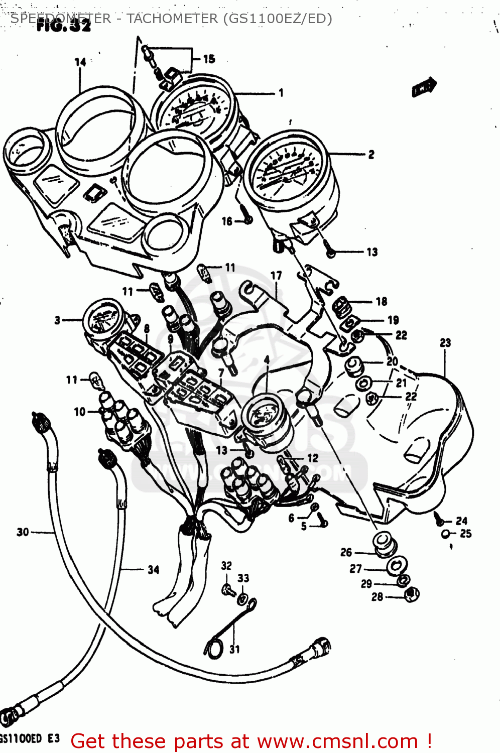 SPEEDOMETER - TACHOMETER (GS1100EZ/ED) GS1100E 1982 (Z) USA (E03)