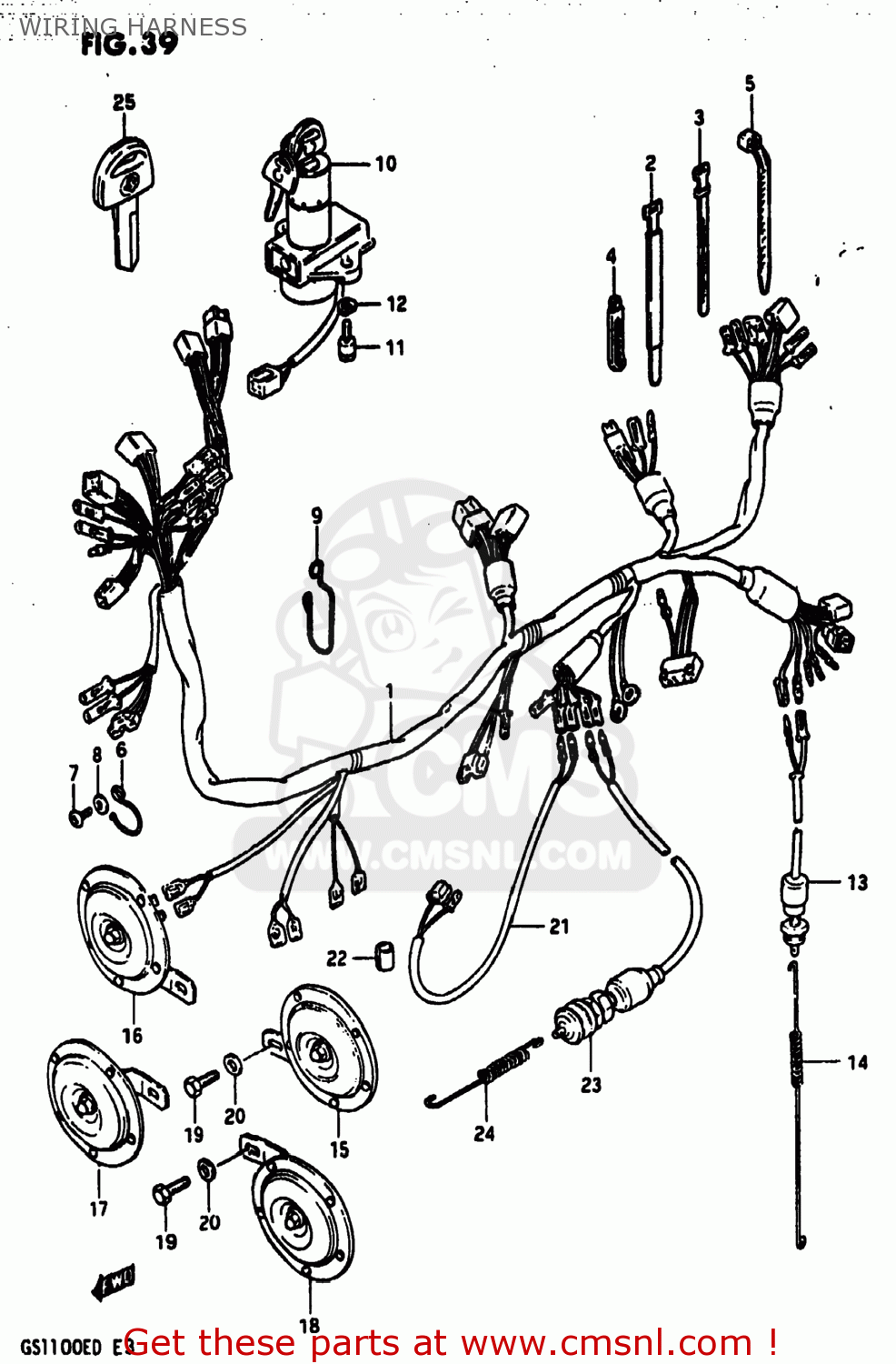 WIRING HARNESS GS1100E 1982 (Z) USA (E03)