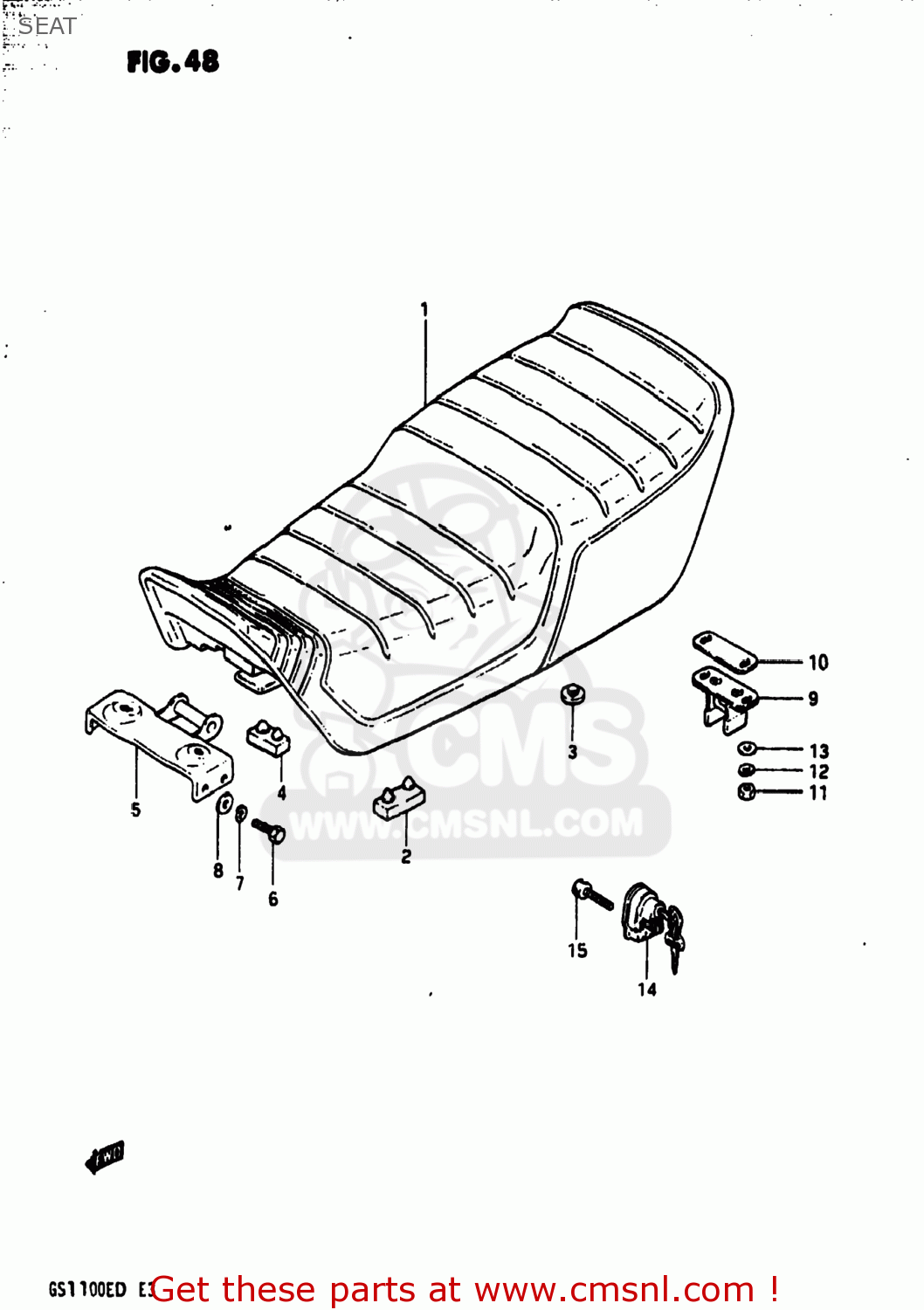 Suzuki GS1100E 1983 (D) USA (E03) SEAT - buy original SEAT spares online