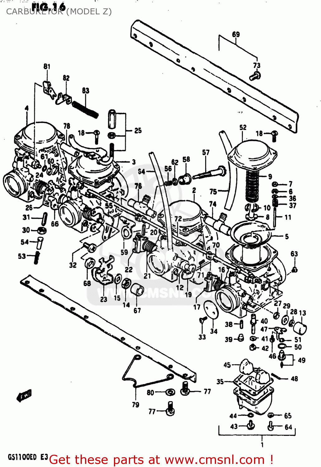 CARBURETOR (MODEL Z) GS1100E 1983 (D) USA (E03)