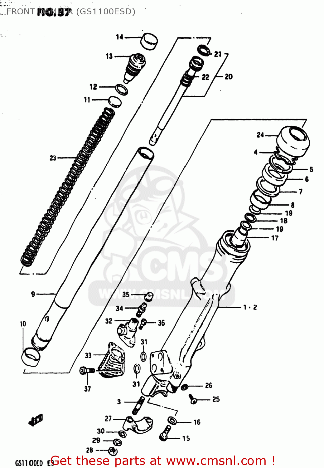 FRONT DAMPER (GS1100ESD) GS1100E 1983 (D) USA (E03)