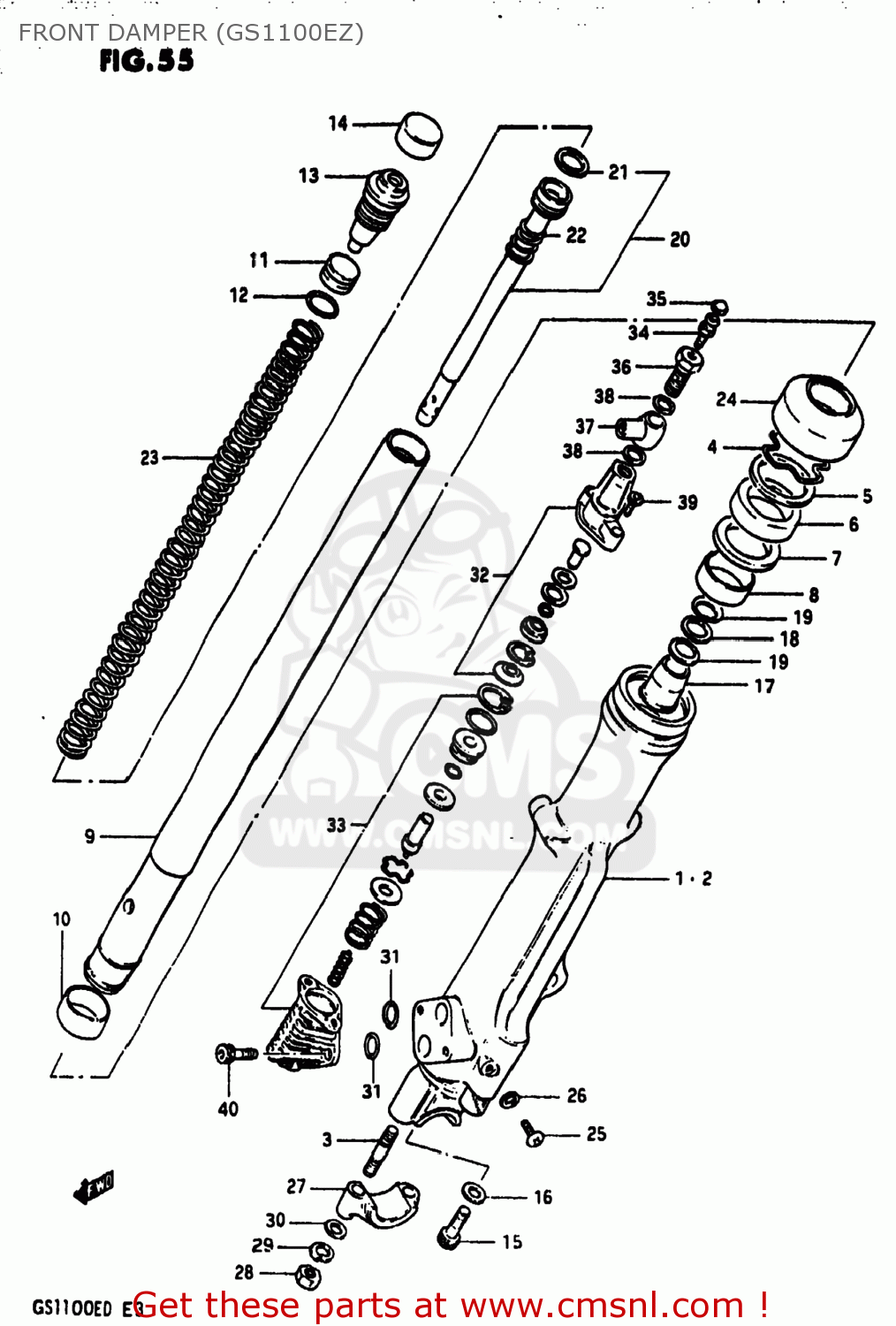 FRONT DAMPER (GS1100EZ) GS1100E 1983 (D) USA (E03)