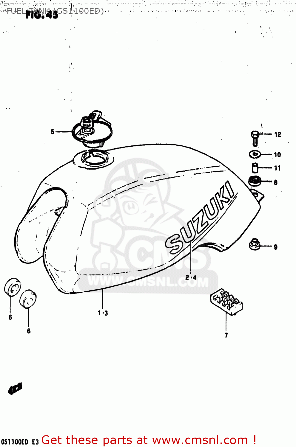 FUEL TANK (GS1100ED) GS1100E 1983 (D) USA (E03)