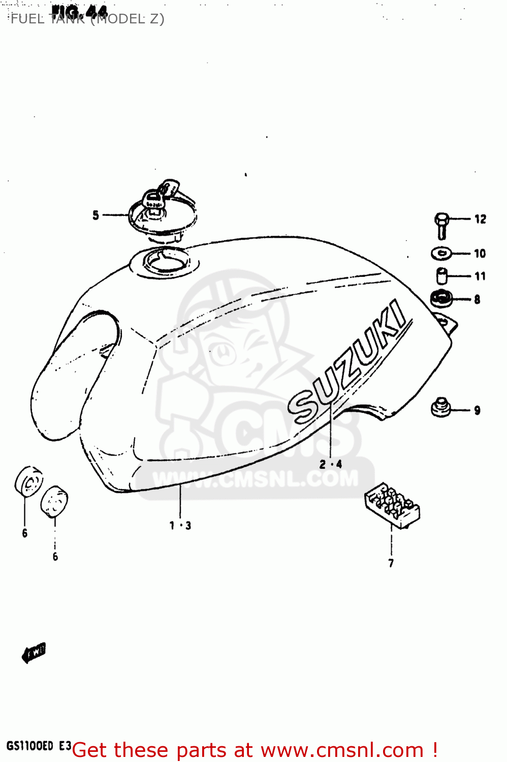 FUEL TANK (MODEL Z) GS1100E 1983 (D) USA (E03)