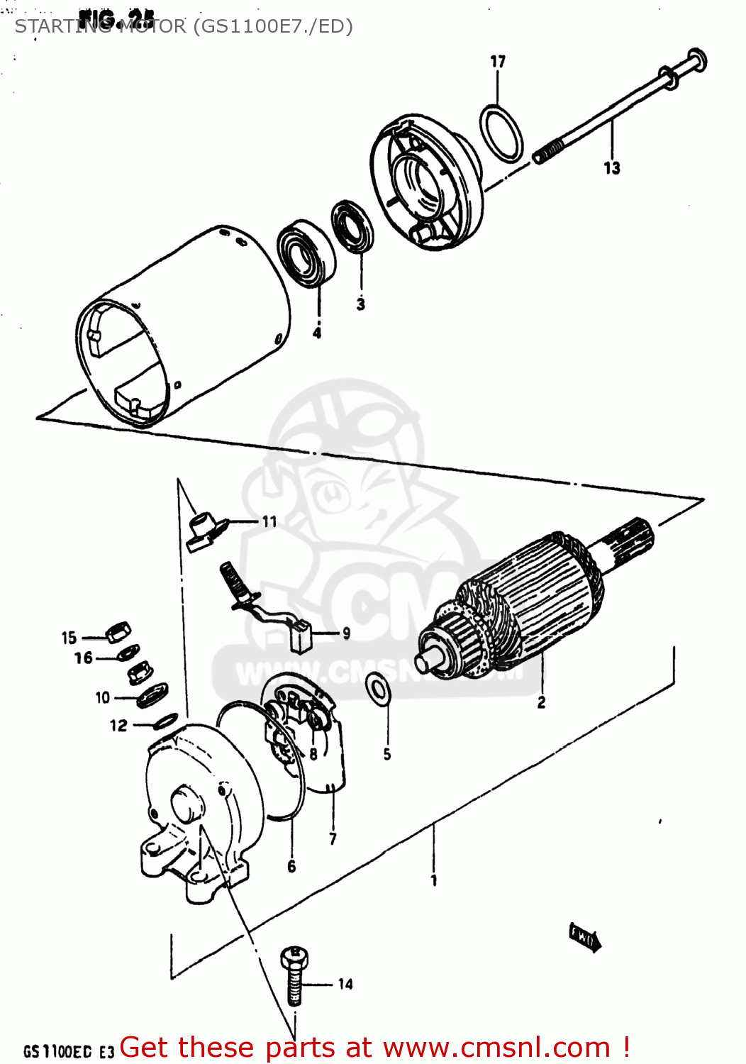 STARTING MOTOR (GS1100E7./ED) GS1100E 1983 (D) USA (E03)