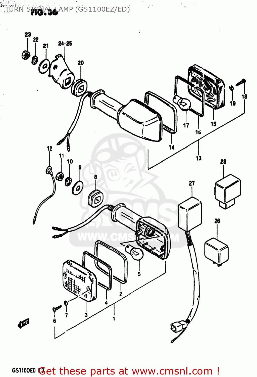 TURN SIGNAL LAMP (GS1100EZ/ED) GS1100E 1983 (D) USA (E03)