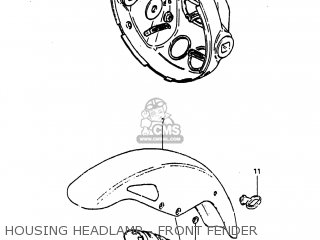 HOUSING HEADLAMP - FRONT FENDER - GS1100E 1983 (D) USA (E03)