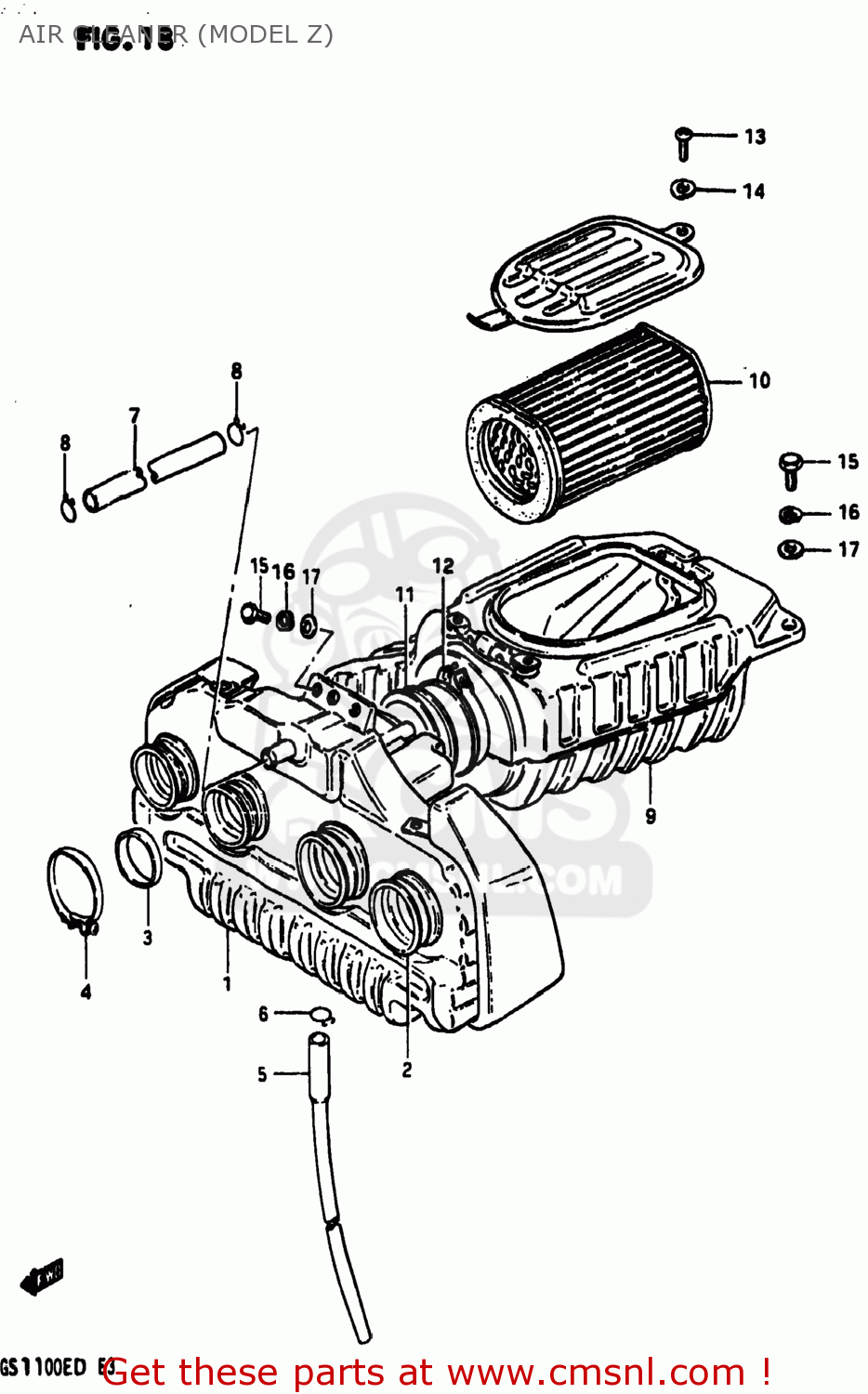 AIR CLEANER (MODEL Z) GS1100ES 1982 (Z) USA (E03)