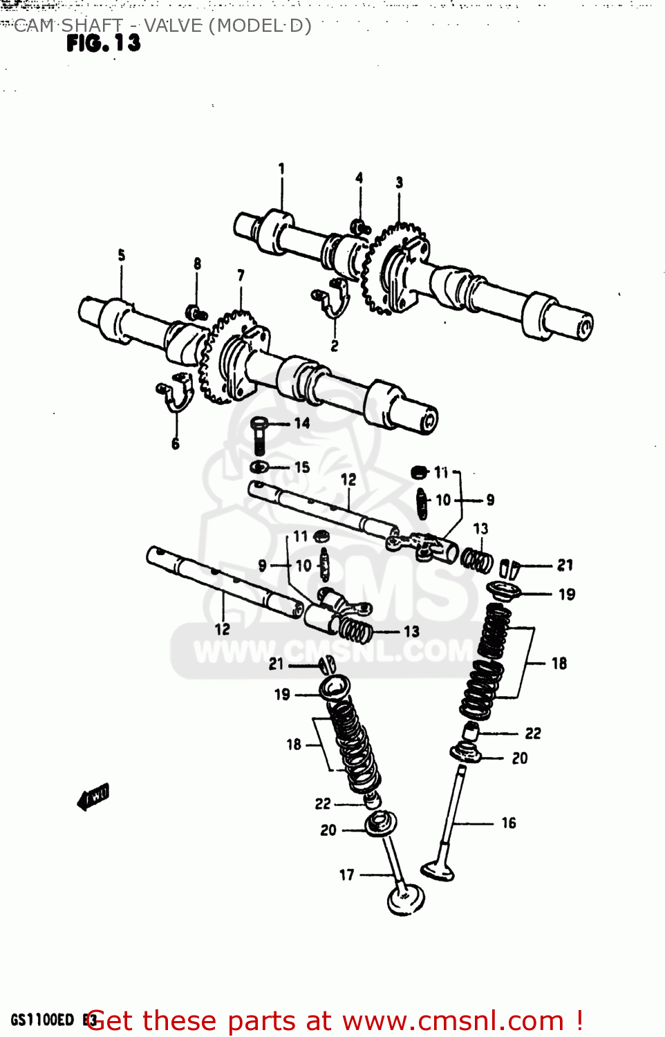 CAM SHAFT - VALVE (MODEL D) GS1100ES 1982 (Z) USA (E03)