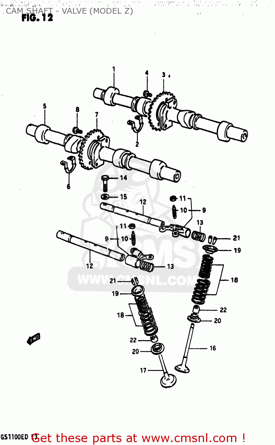 CAM SHAFT - VALVE (MODEL Z) GS1100ES 1982 (Z) USA (E03)