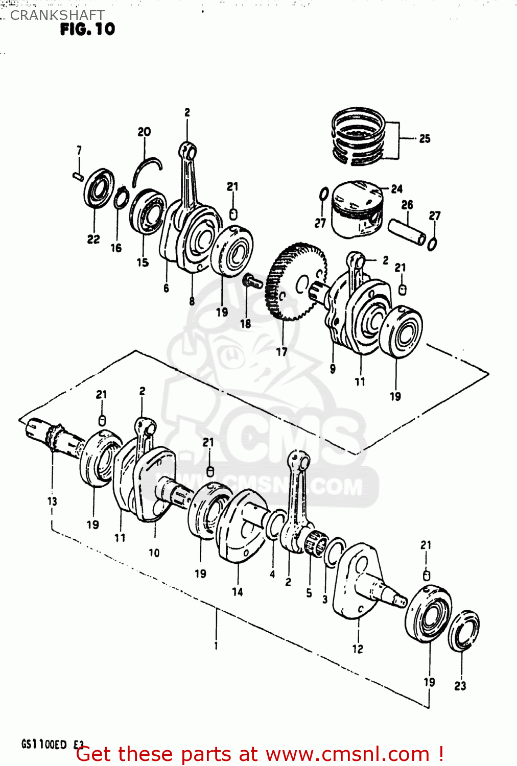 CRANKSHAFT GS1100ES 1982 (Z) USA (E03)