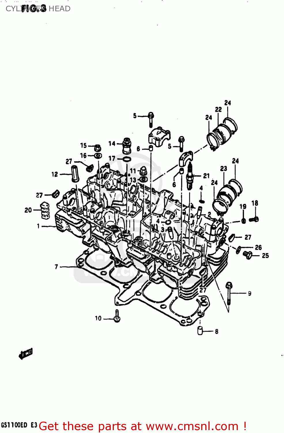 CYLINDER HEAD GS1100ES 1982 (Z) USA (E03)