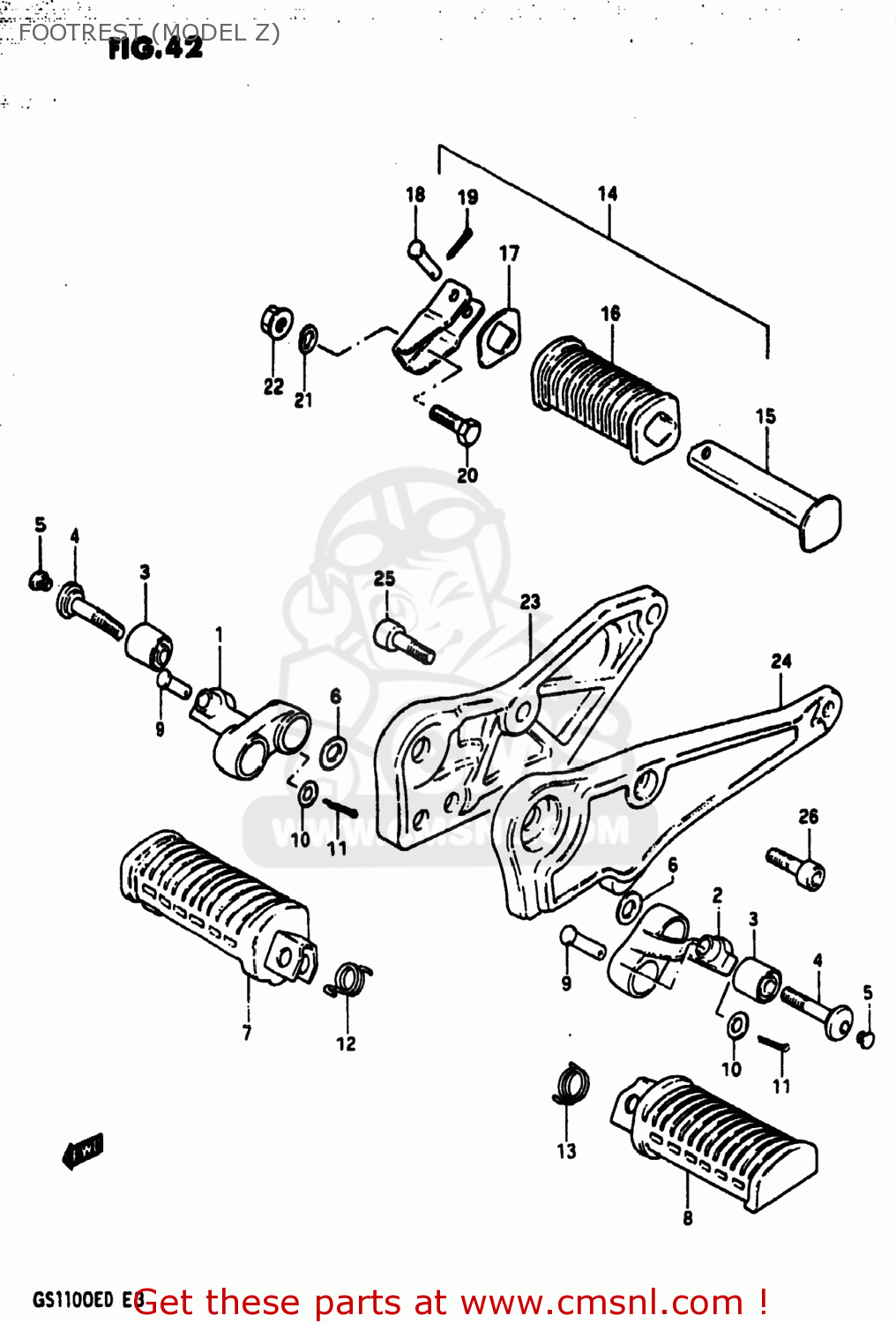 FOOTREST (MODEL Z) GS1100ES 1982 (Z) USA (E03)