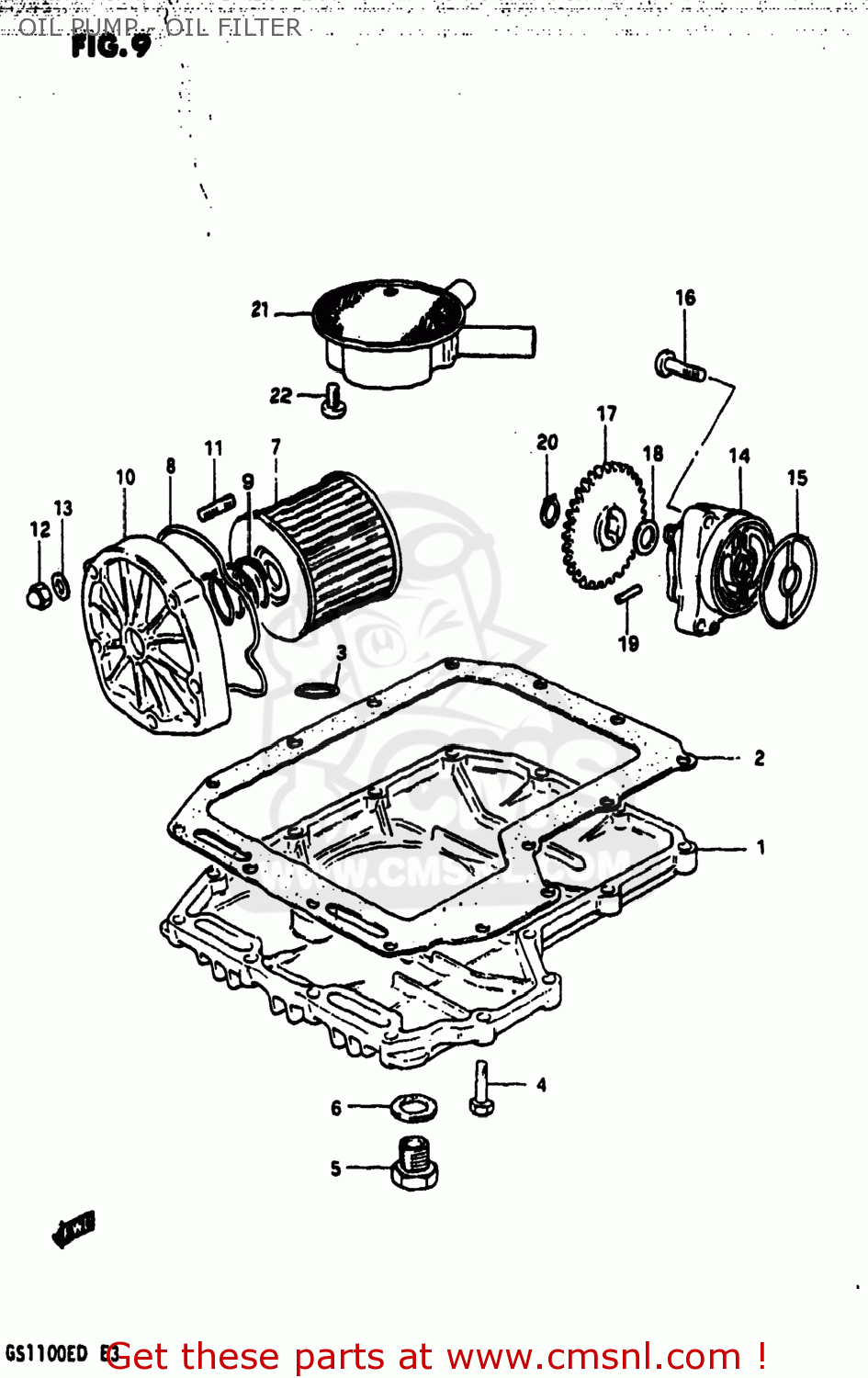 OIL PUMP - OIL FILTER GS1100ES 1982 (Z) USA (E03)