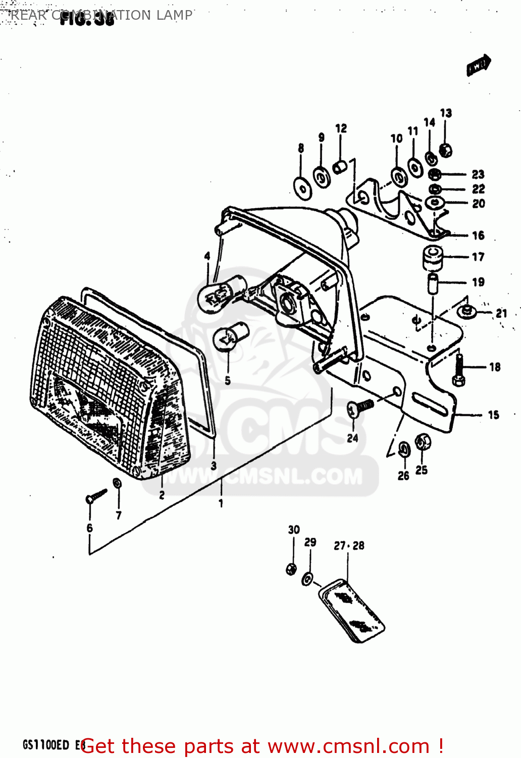REAR COMBINATION LAMP GS1100ES 1982 (Z) USA (E03)