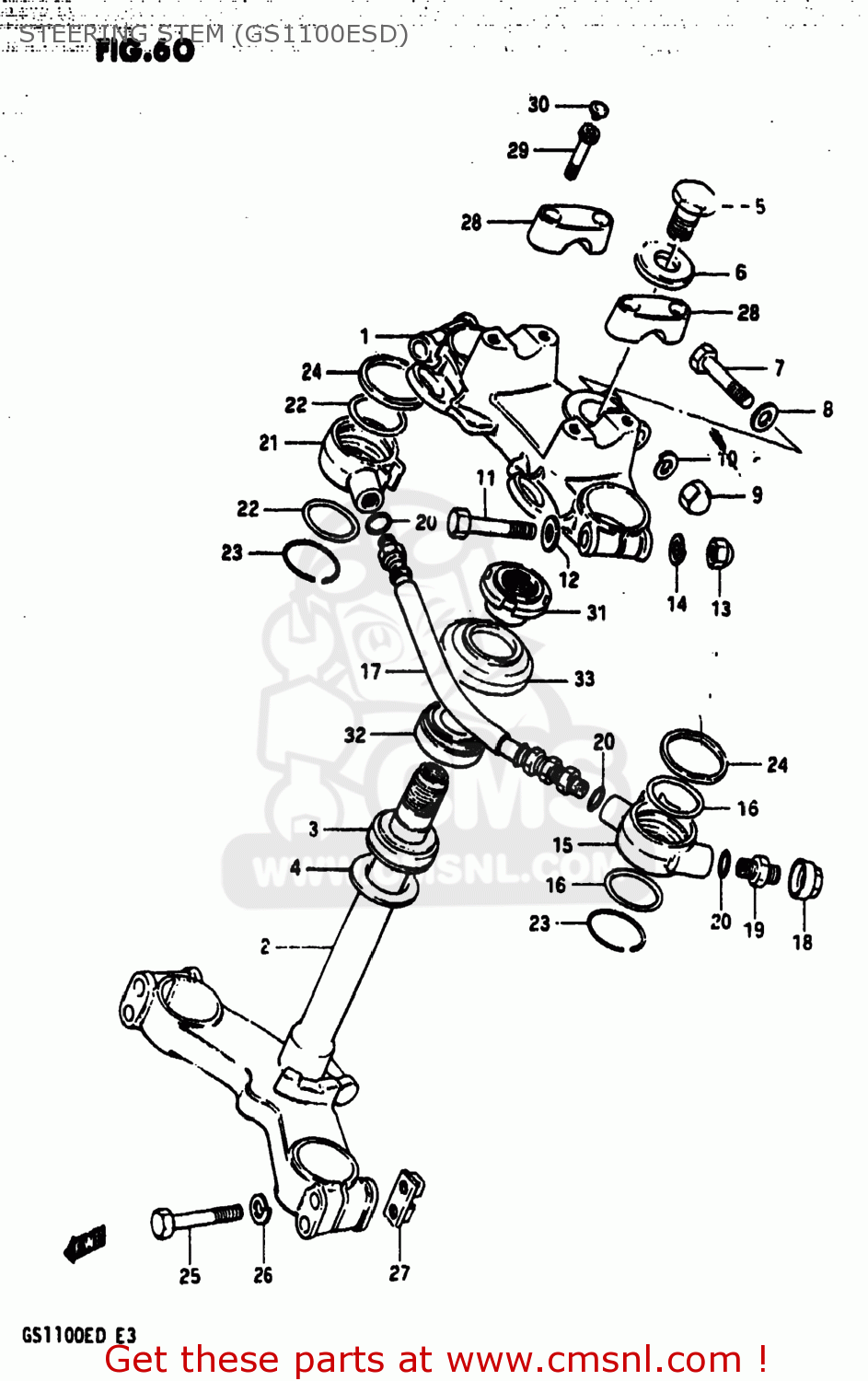 STEERING STEM (GS1100ESD) GS1100ES 1982 (Z) USA (E03)
