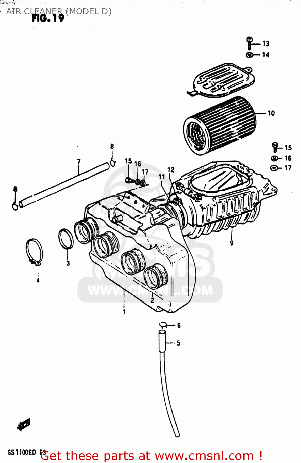 AIR CLEANER (MODEL D) GS1100ES 1983 (D) USA (E03)