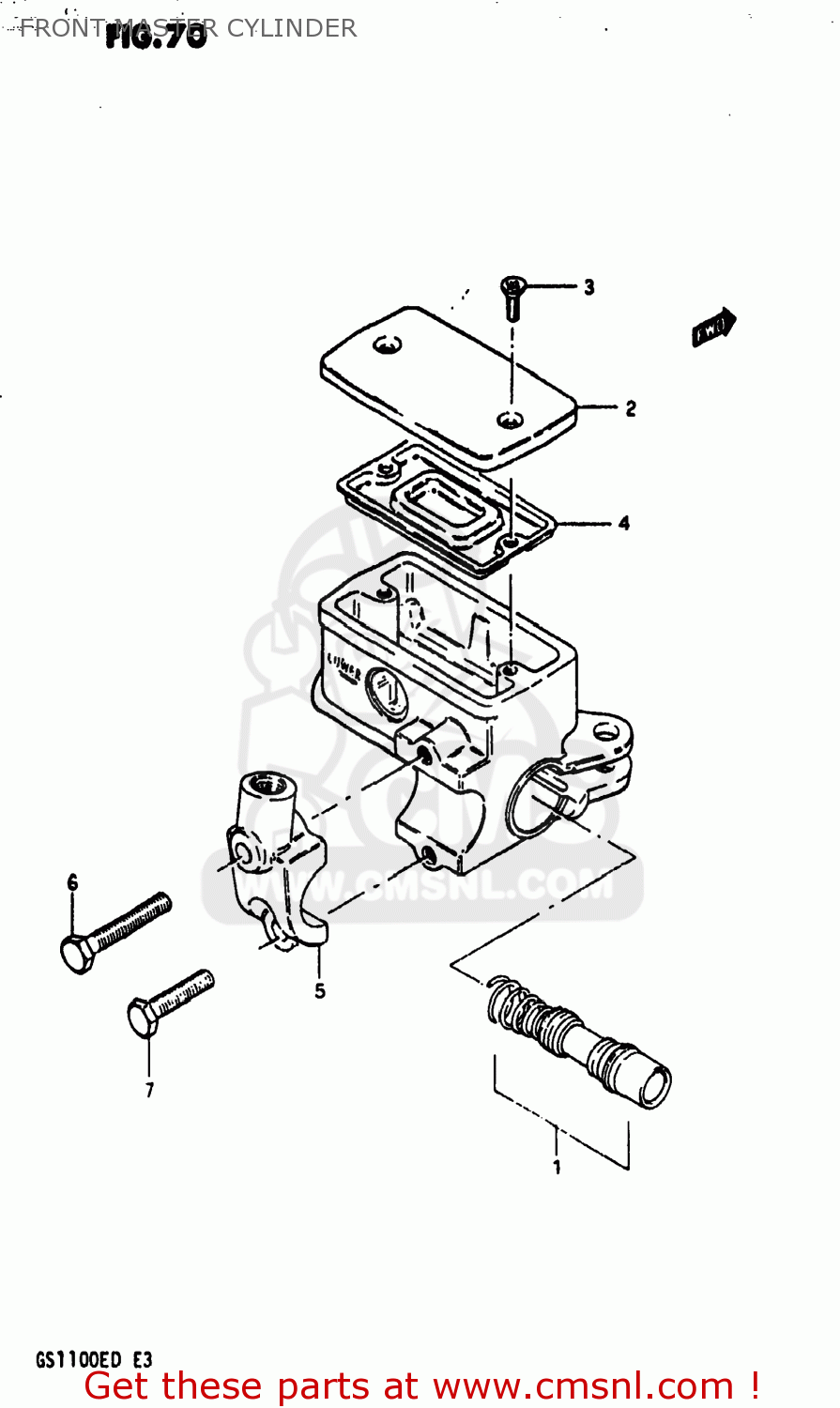 FRONT MASTER CYLINDER GS1100ES 1983 (D) USA (E03)