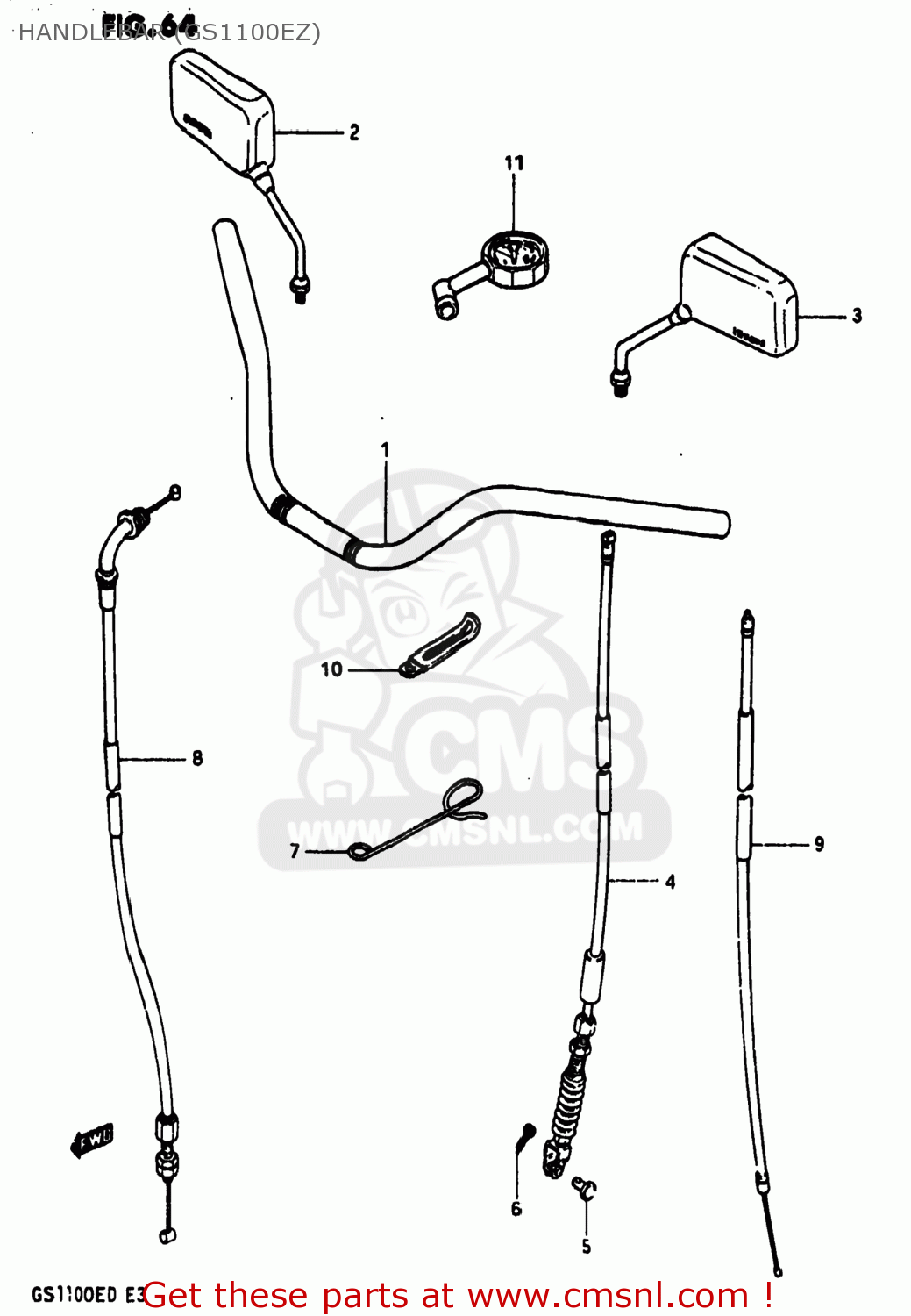 HANDLEBAR (GS1100EZ) GS1100ES 1983 (D) USA (E03)