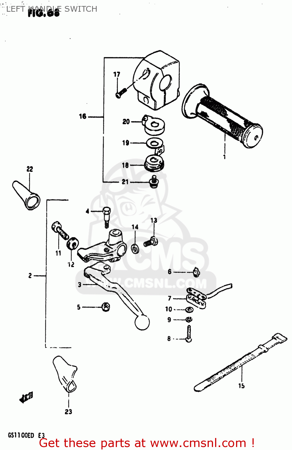 LEFT HANDLE SWITCH GS1100ES 1983 (D) USA (E03)
