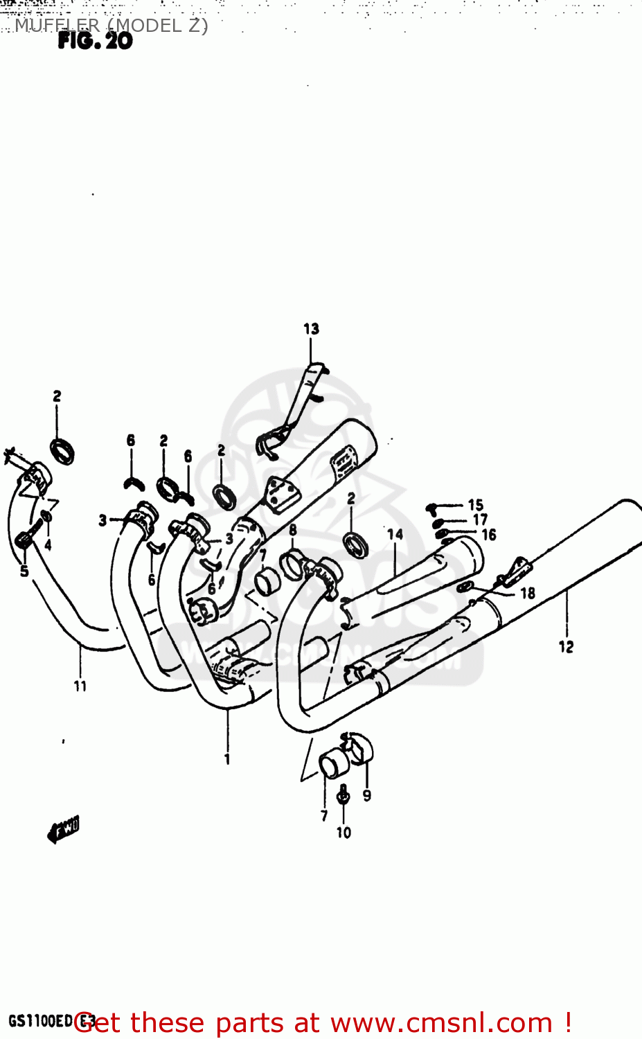MUFFLER (MODEL Z) GS1100ES 1983 (D) USA (E03)