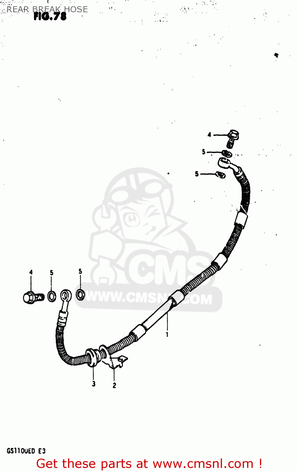 REAR BREAK HOSE GS1100ES 1983 (D) USA (E03)