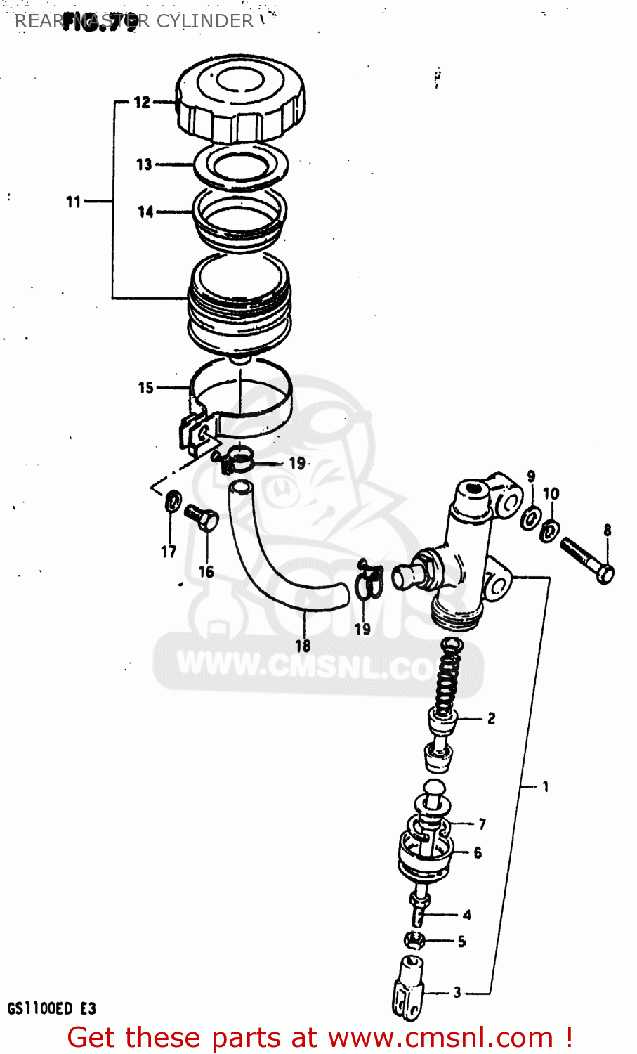 REAR MASTER CYLINDER GS1100ES 1983 (D) USA (E03)