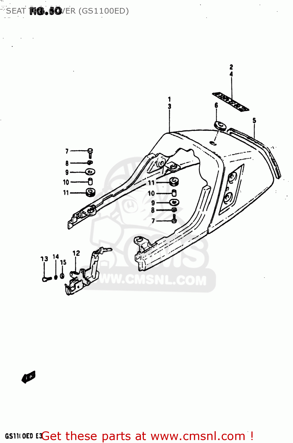 SEAT TAIL COVER (GS1100ED) GS1100ES 1983 (D) USA (E03)