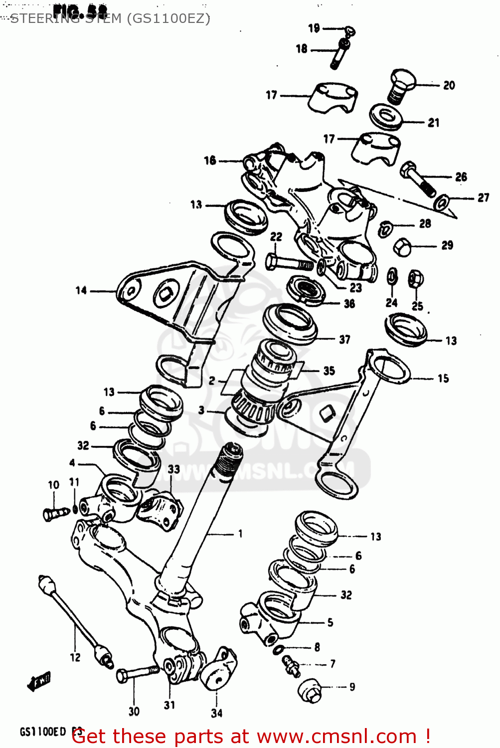 STEERING STEM (GS1100EZ) GS1100ES 1983 (D) USA (E03)