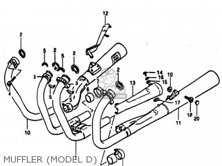 MUFFLER (MODEL D) - GS1100ES 1983 (D) USA (E03)