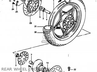 REAR WHEEL (MODEL Z) - GS1100ES 1983 (D) USA (E03)