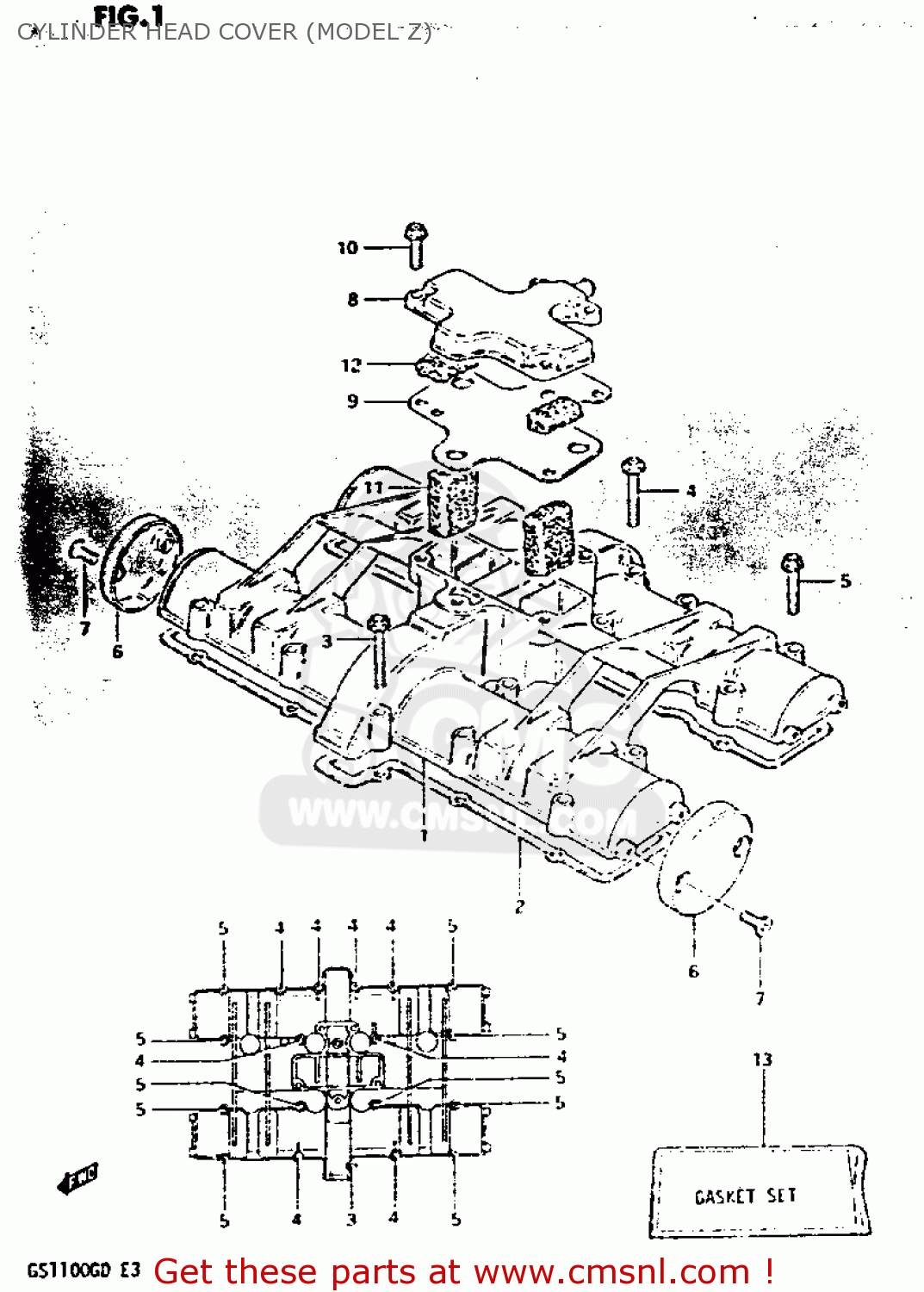 CYLINDER HEAD COVER (MODEL Z) GS1100G 1982 (Z) GENERAL EXPORT (E01)
