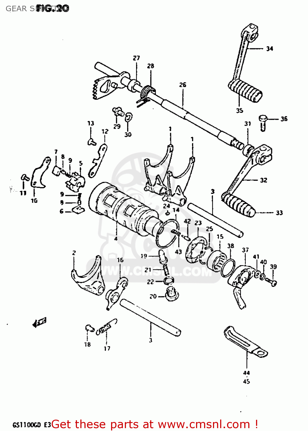 GEAR SHIFTING GS1100G 1982 (Z) GENERAL EXPORT (E01)