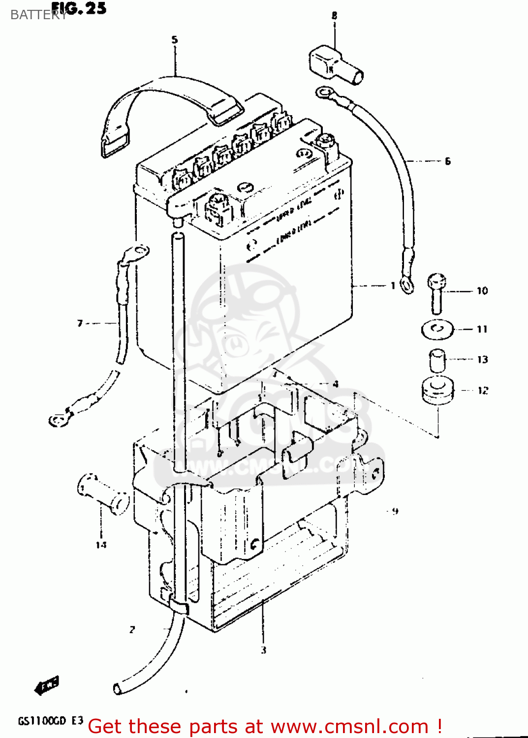 BATTERY GS1100G 1982 (Z) GENERAL EXPORT (E01)