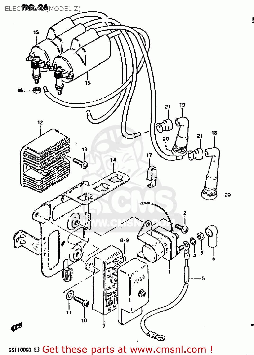 ELECTRICAL (MODEL Z) GS1100G 1982 (Z) GENERAL EXPORT (E01)