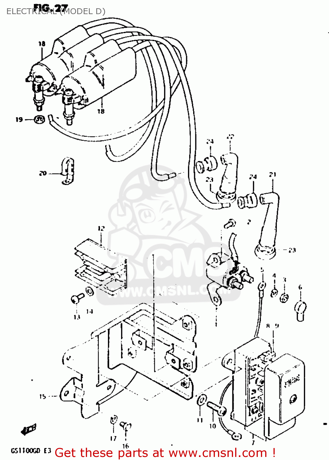 ELECTRICAL (MODEL D) GS1100G 1982 (Z) GENERAL EXPORT (E01)