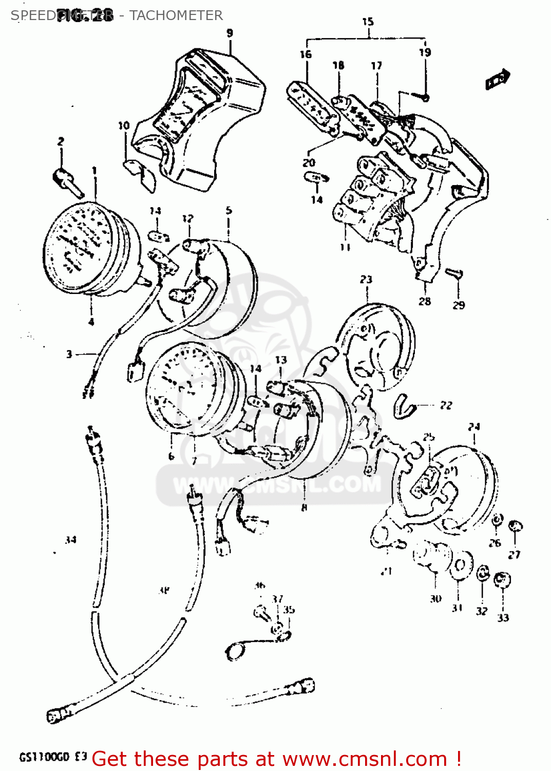 SPEEDOMETER - TACHOMETER GS1100G 1982 (Z) GENERAL EXPORT (E01)