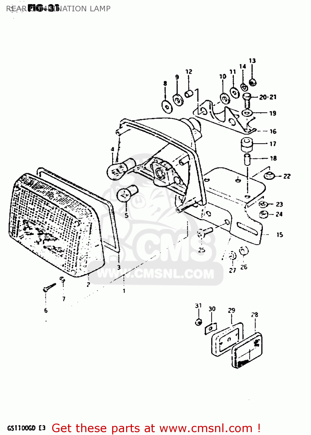 REAR COMBINATION LAMP GS1100G 1982 (Z) GENERAL EXPORT (E01)