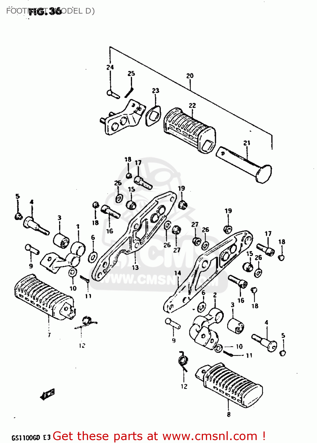 FOOTREST (MODEL D) GS1100G 1982 (Z) GENERAL EXPORT (E01)