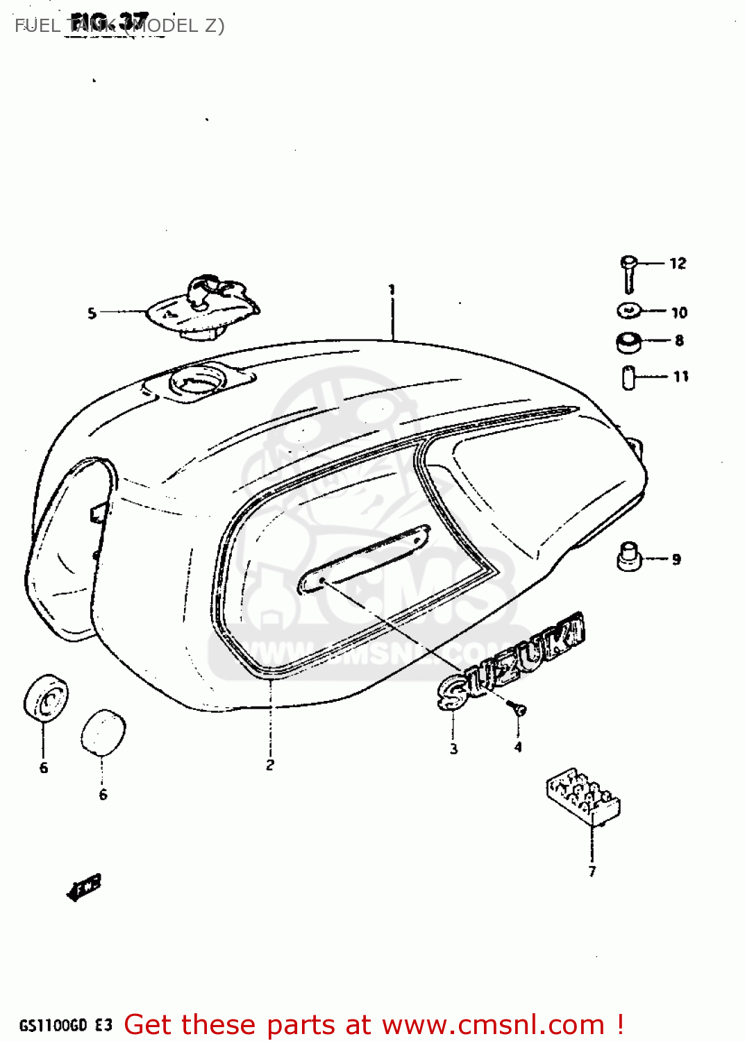 FUEL TANK (MODEL Z) GS1100G 1982 (Z) GENERAL EXPORT (E01)
