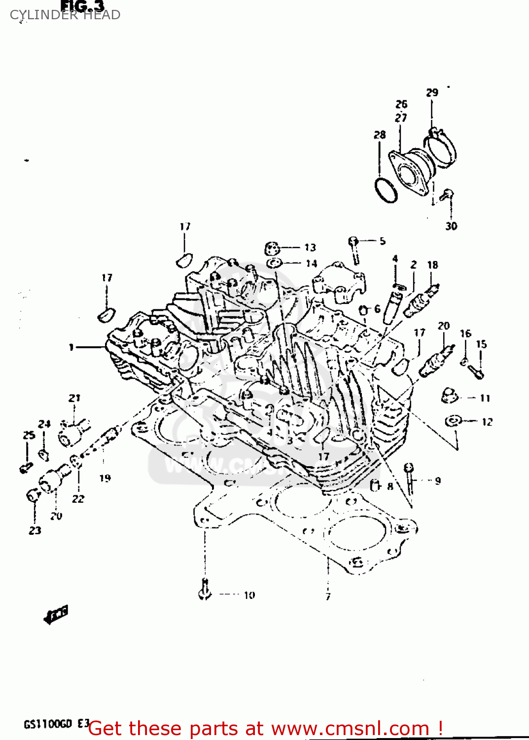 CYLINDER HEAD GS1100G 1982 (Z) GENERAL EXPORT (E01)