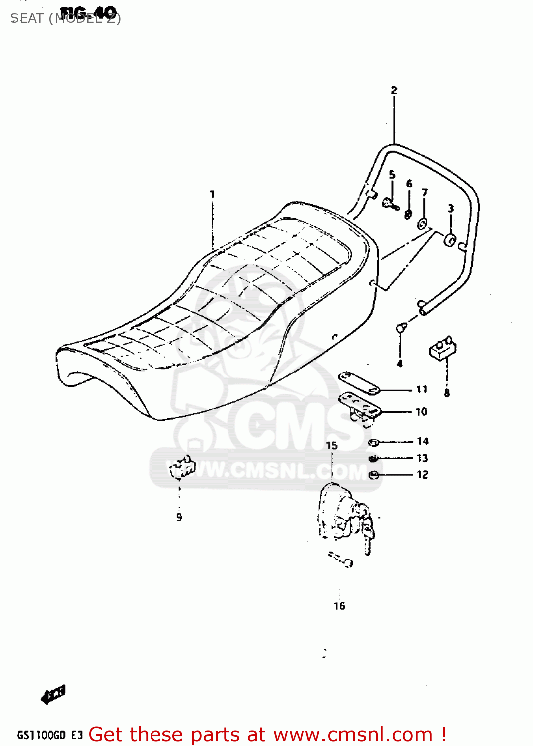 SEAT (MODEL Z) GS1100G 1982 (Z) GENERAL EXPORT (E01)