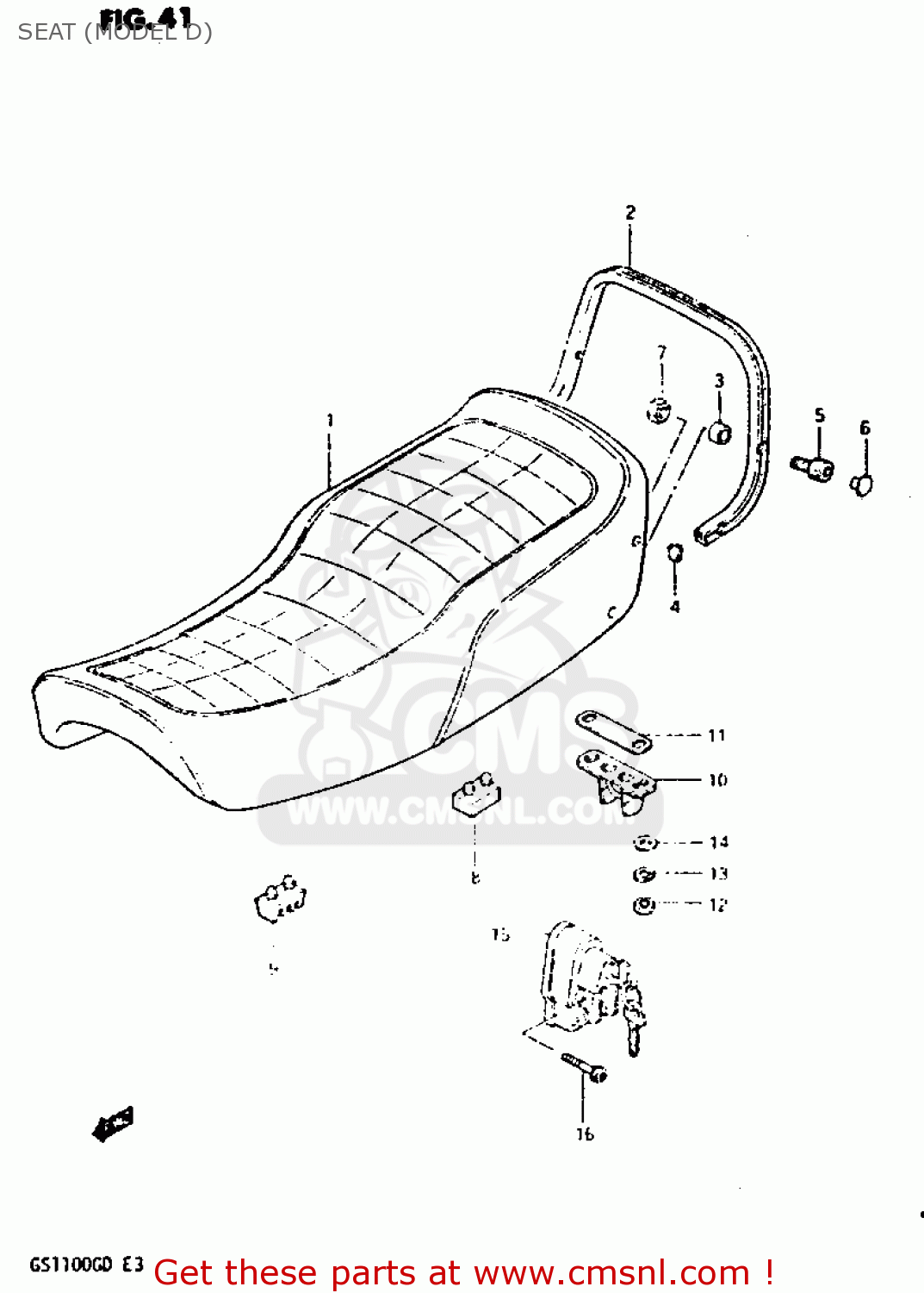 SEAT (MODEL D) GS1100G 1982 (Z) GENERAL EXPORT (E01)