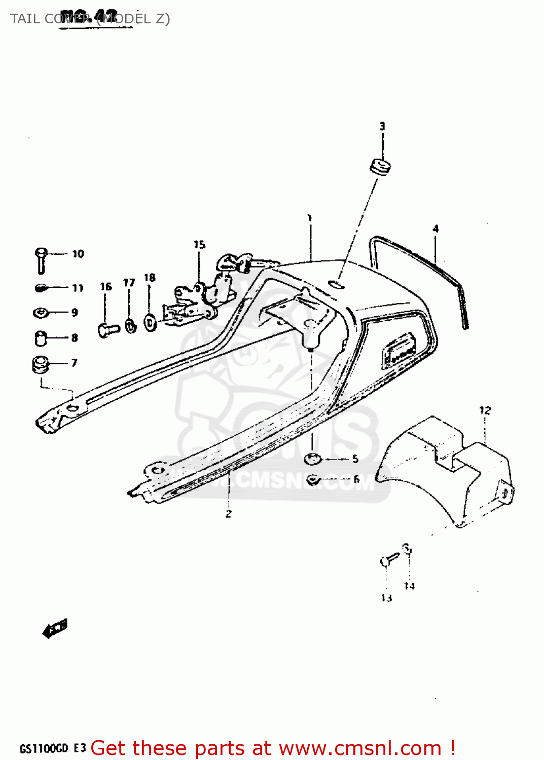 TAIL COVER (MODEL Z) GS1100G 1982 (Z) GENERAL EXPORT (E01)